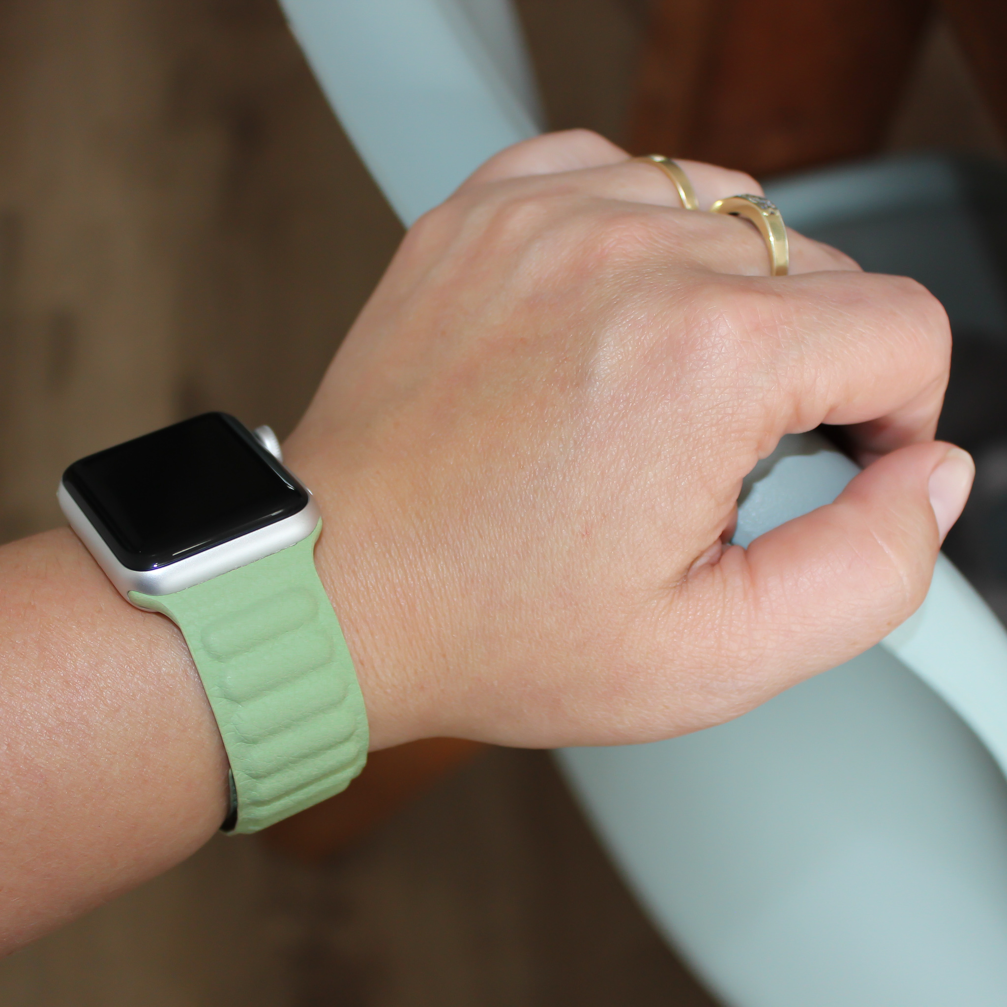 Correa individual de cuero para el Apple Watch - tono azul verdoso