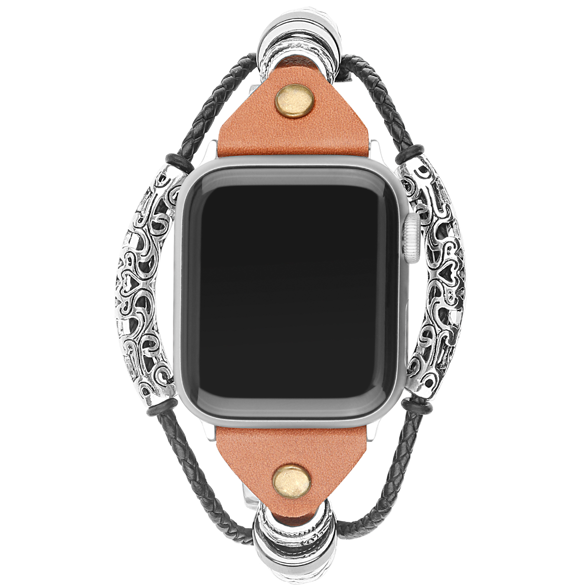 Correa de joyería de piel robusto para el Apple Watch - marrón claro