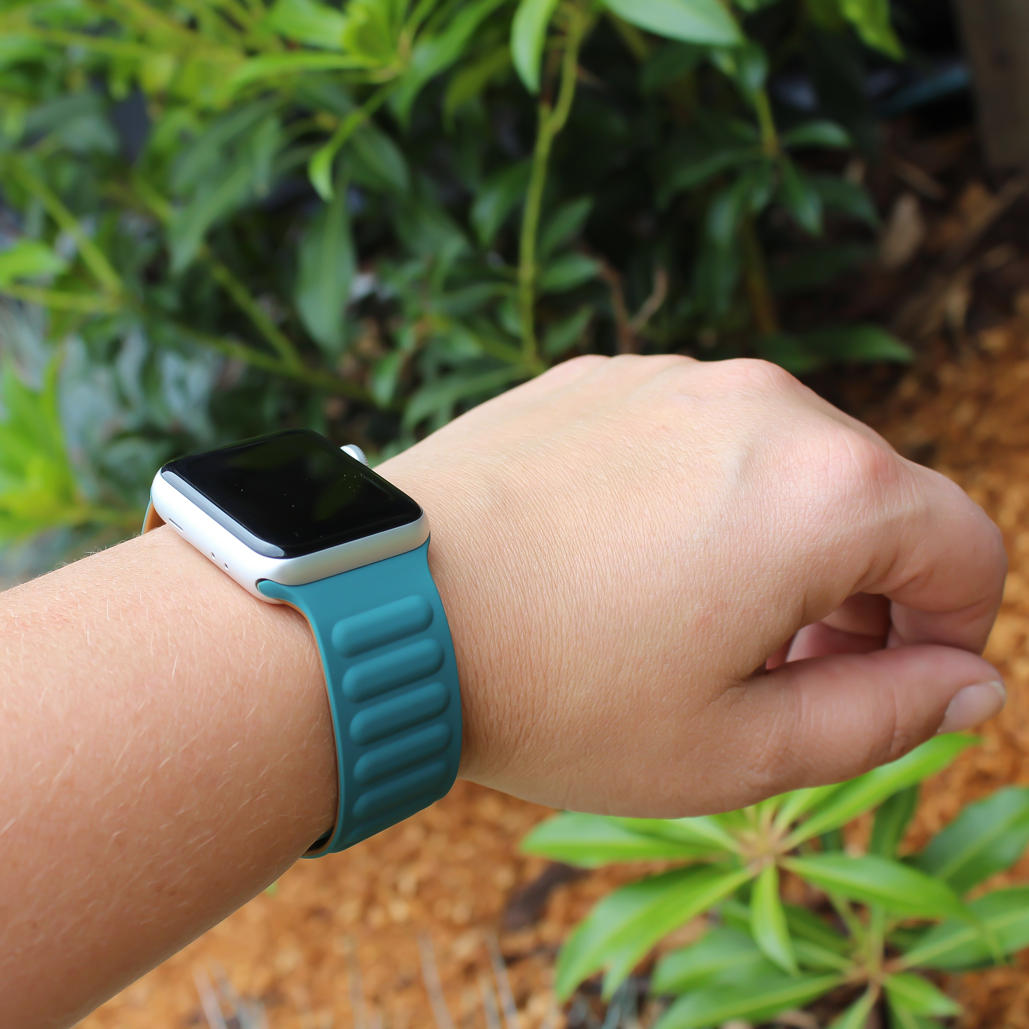 Correa deportiva individual acanalada para el Apple Watch - verde malaquita