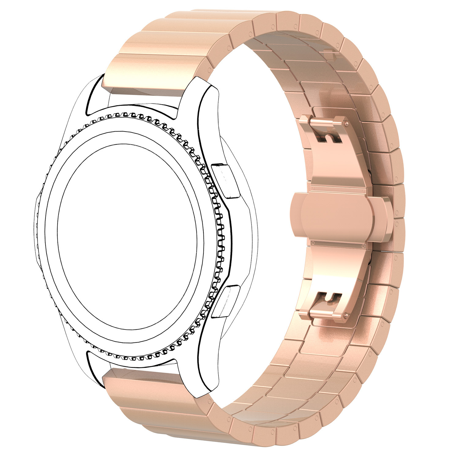 Correa de eslabones de acero para el Samsung Galaxy Watch - oro rosa