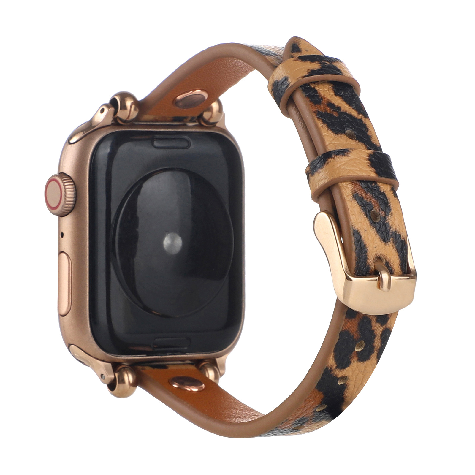 Correa inteligente de piel para el Apple Watch - leopardo