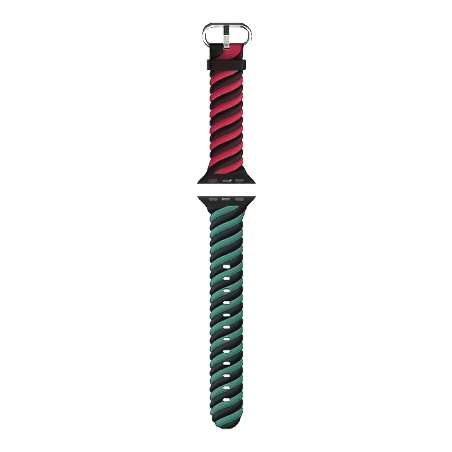 Correa deportiva remolino para el Apple Watch - negro rojo verde