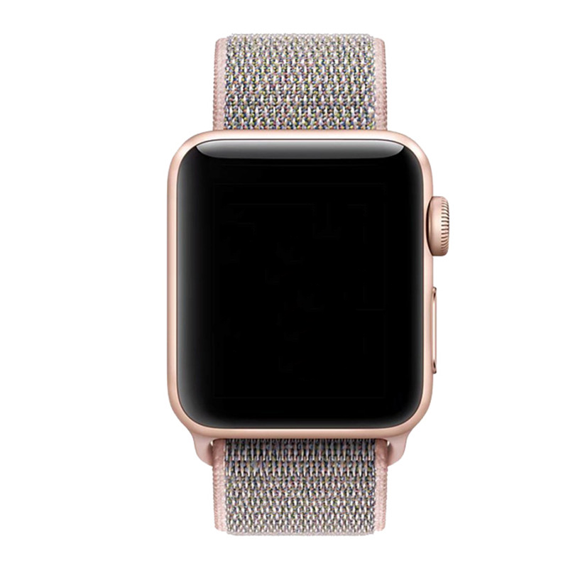 Correa loop deportiva de nailon para el Apple Watch - arena rosa