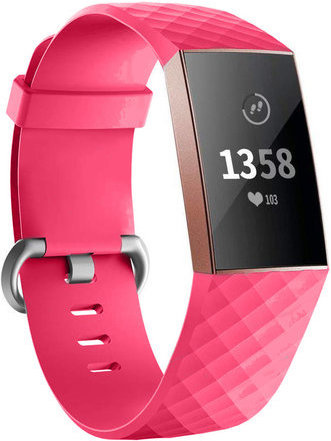 Correa deportiva waffle para el Fitbit Charge 3 y 4 - rosa rojo