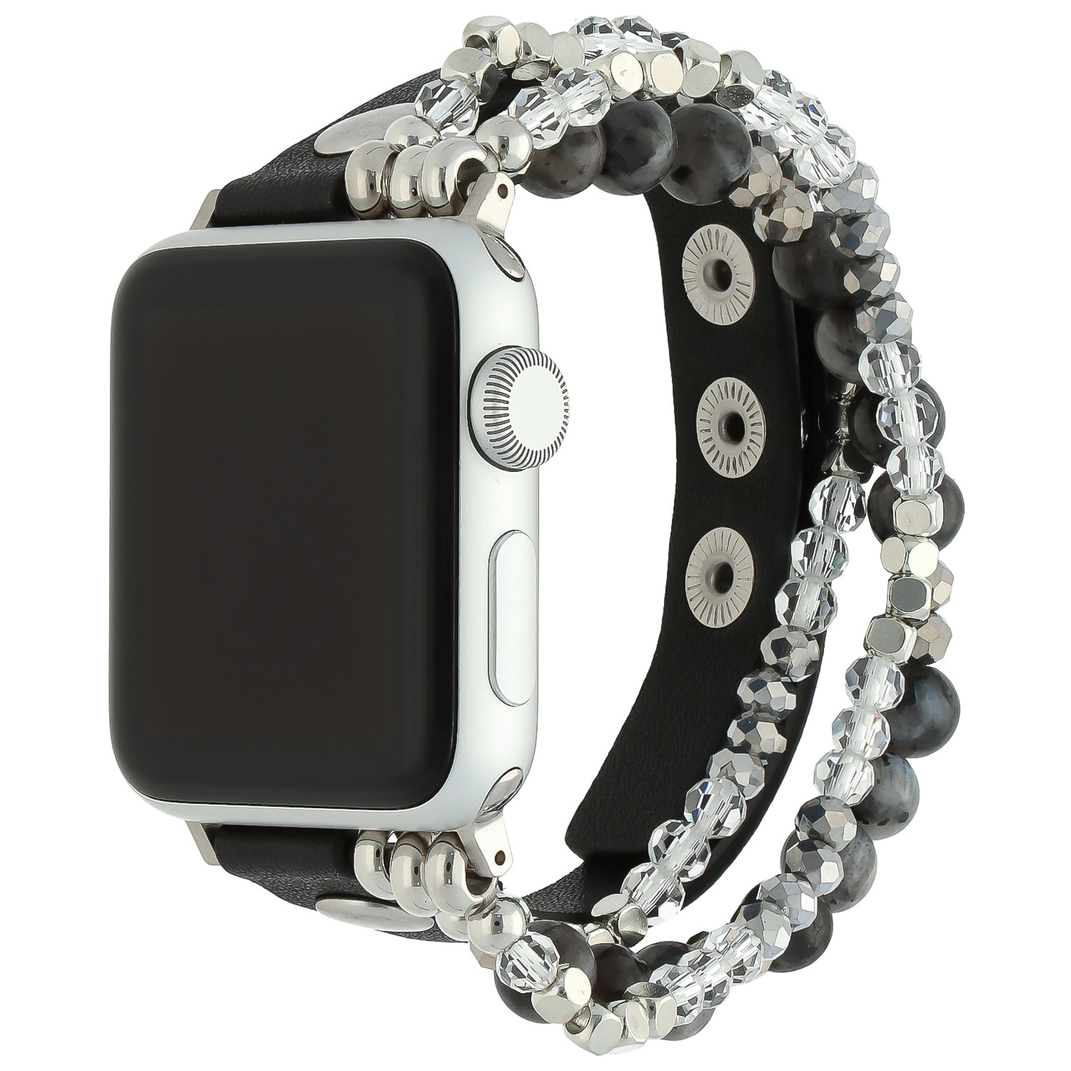 Correa de joyería de piel para el Apple Watch - negra