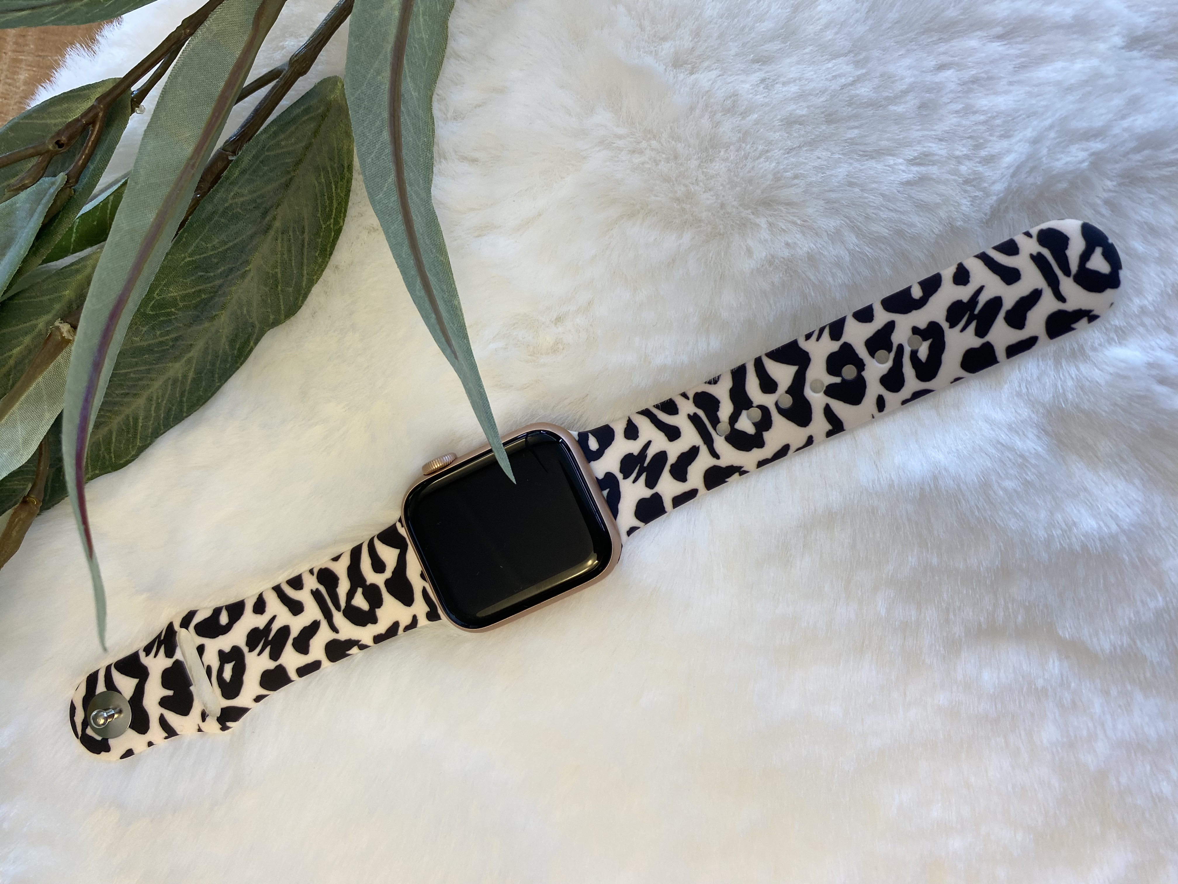 Correa deportiva estampada para el Apple Watch - beige leopardo