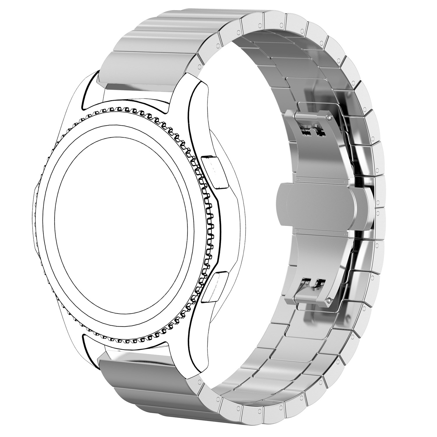 Correa de eslabones de acero para el Huawei Watch GT - plata