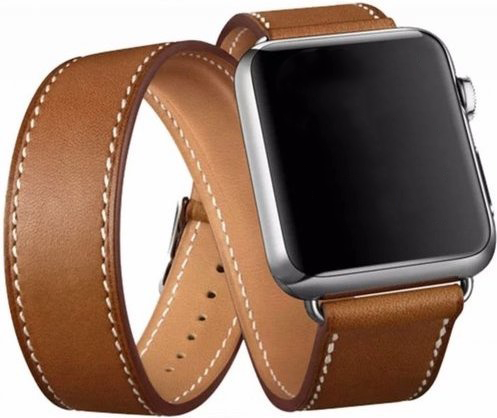 Correa de bucle largo de piel para el Apple Watch - marrón