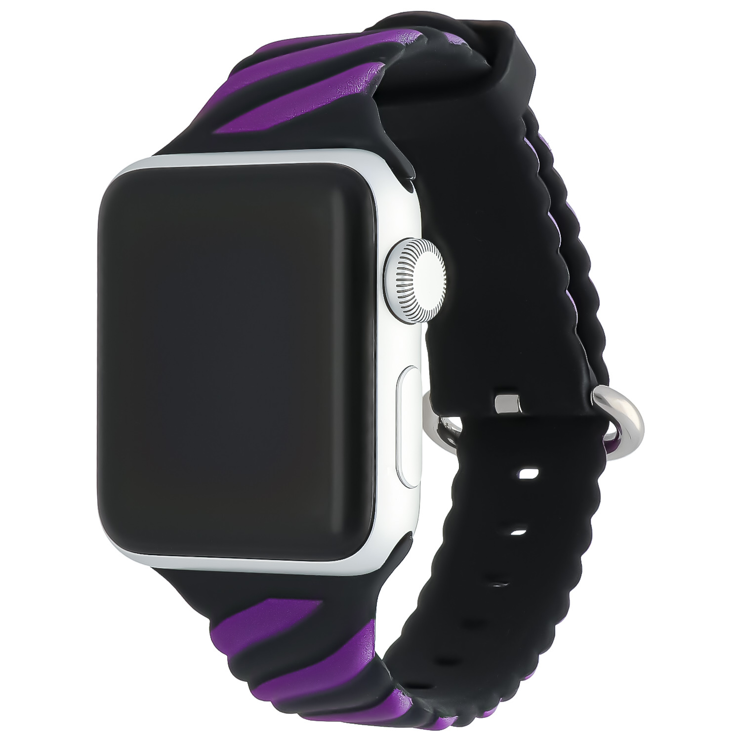 Correa deportiva remolino para el Apple Watch - negro púrpura