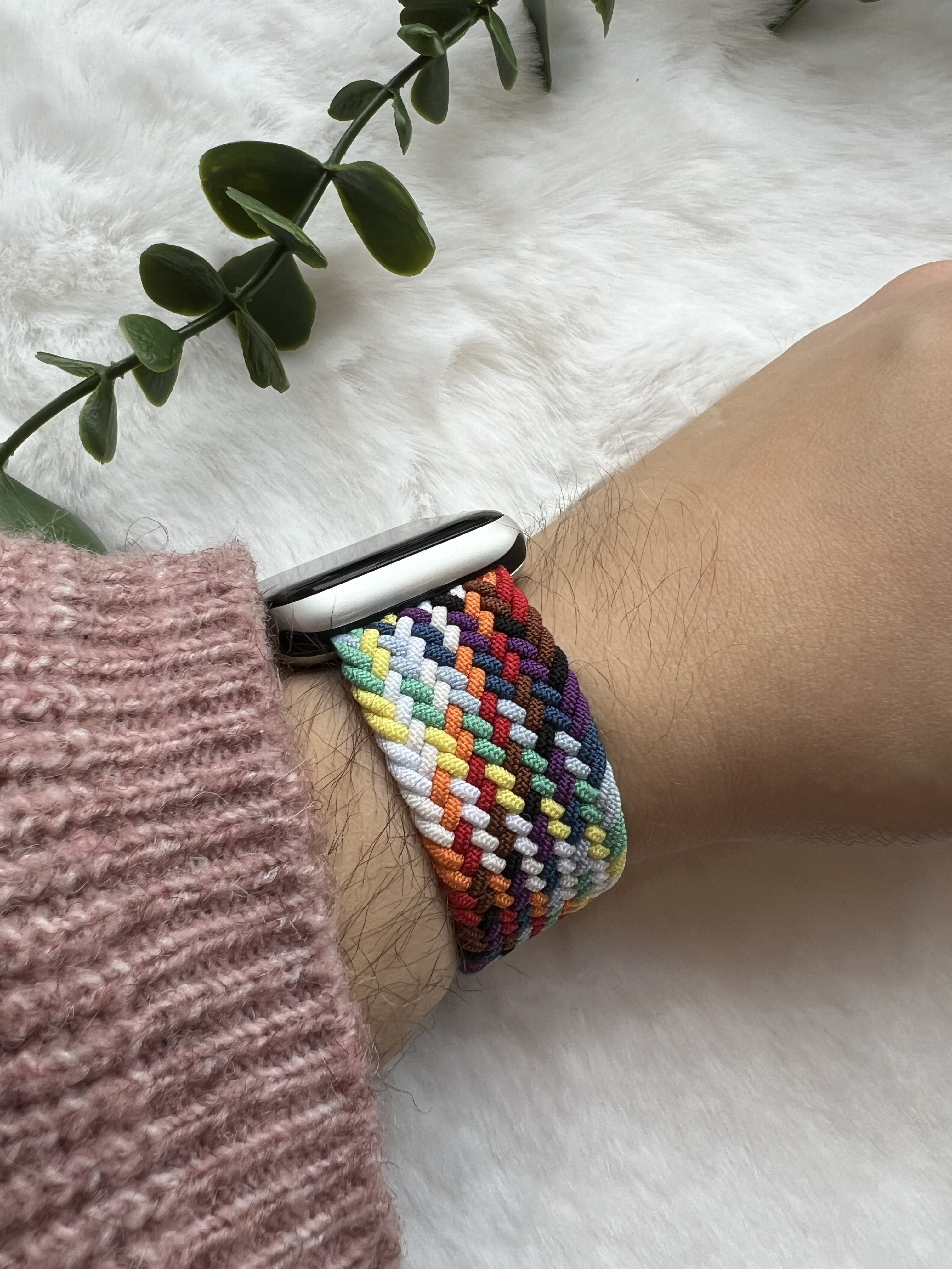 Correa solo loop trenzada de nailon para el Apple Watch - colorido brillante