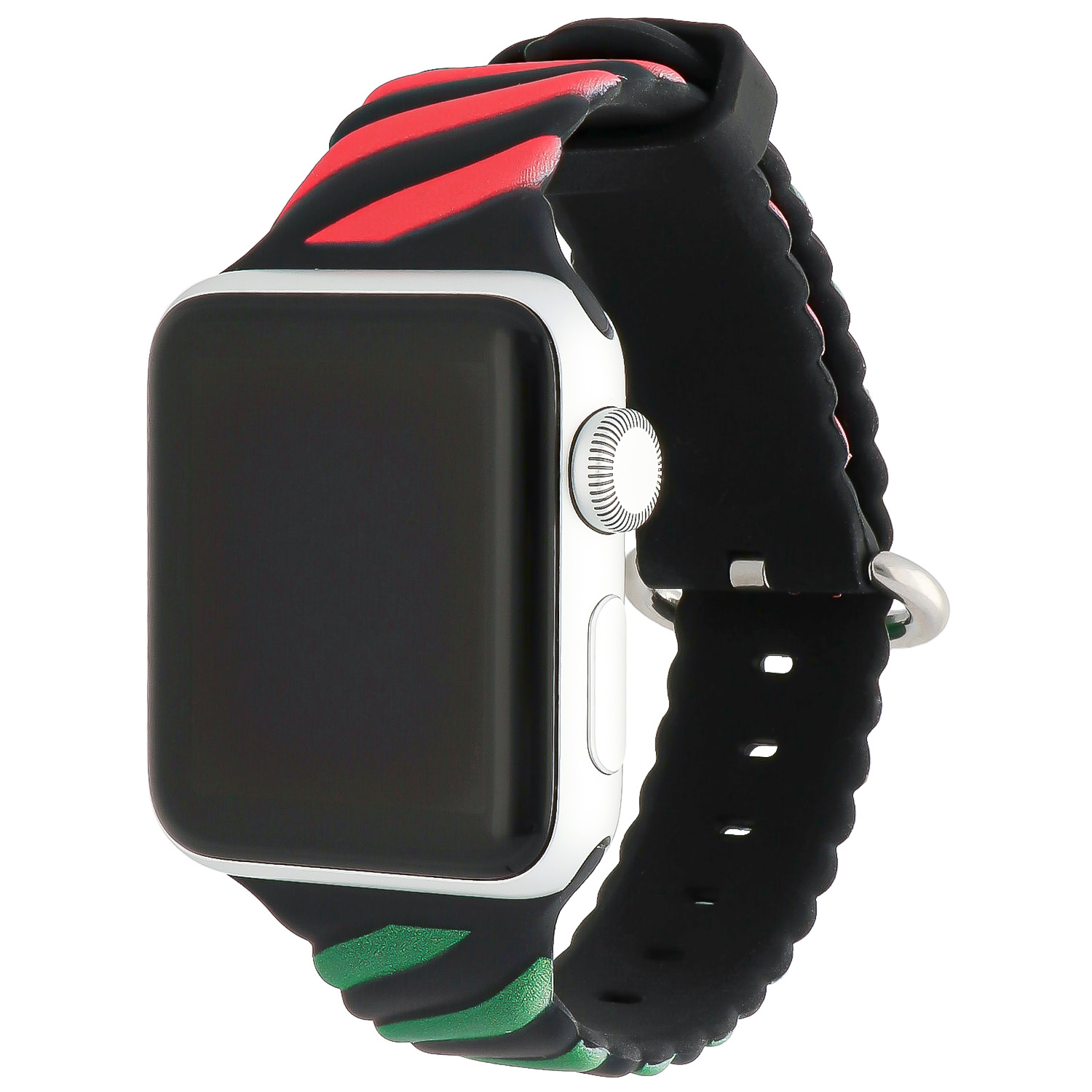 Correa deportiva remolino para el Apple Watch - negro rojo verde