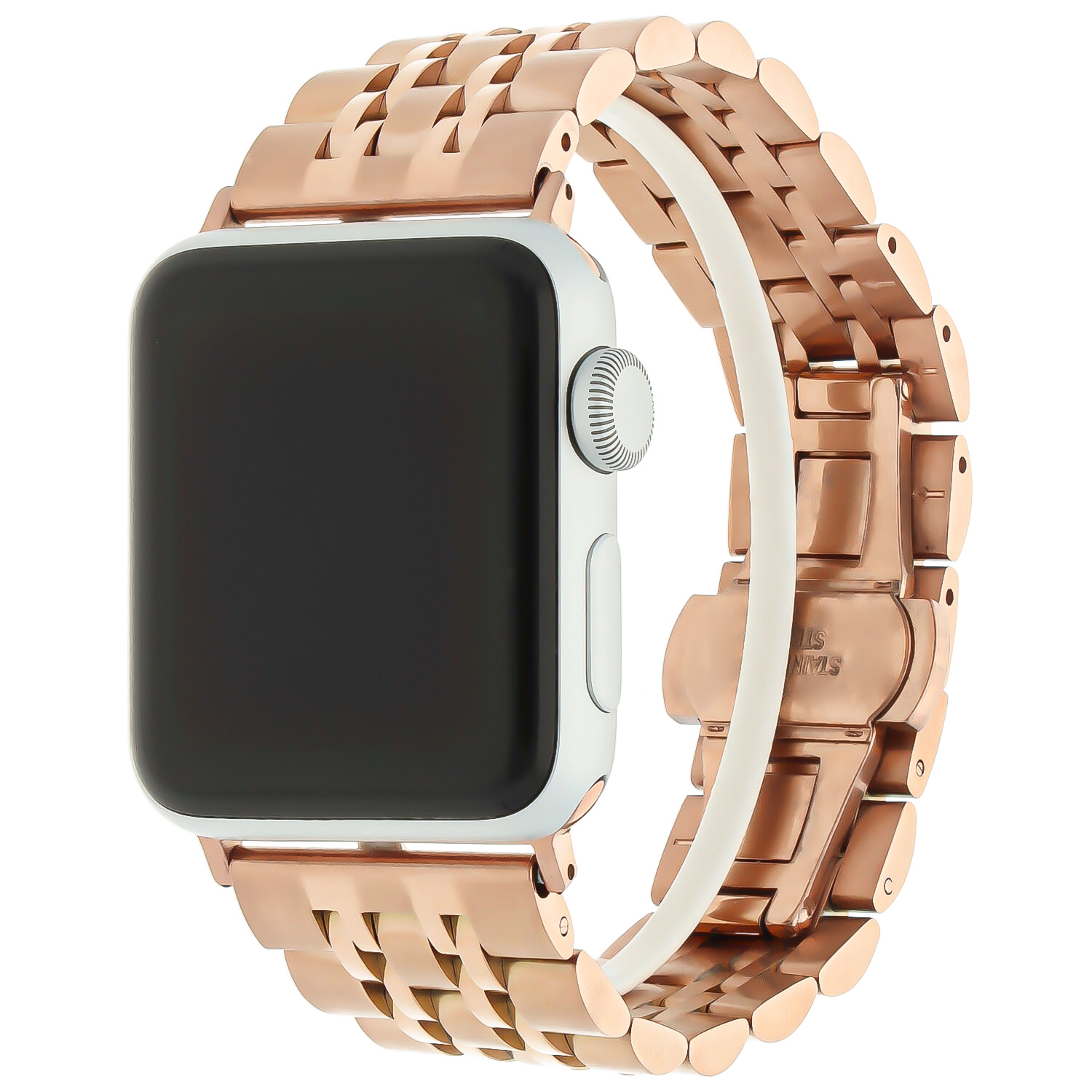 Correa de eslabones de acero inoxidable para el Apple Watch - oro rosa