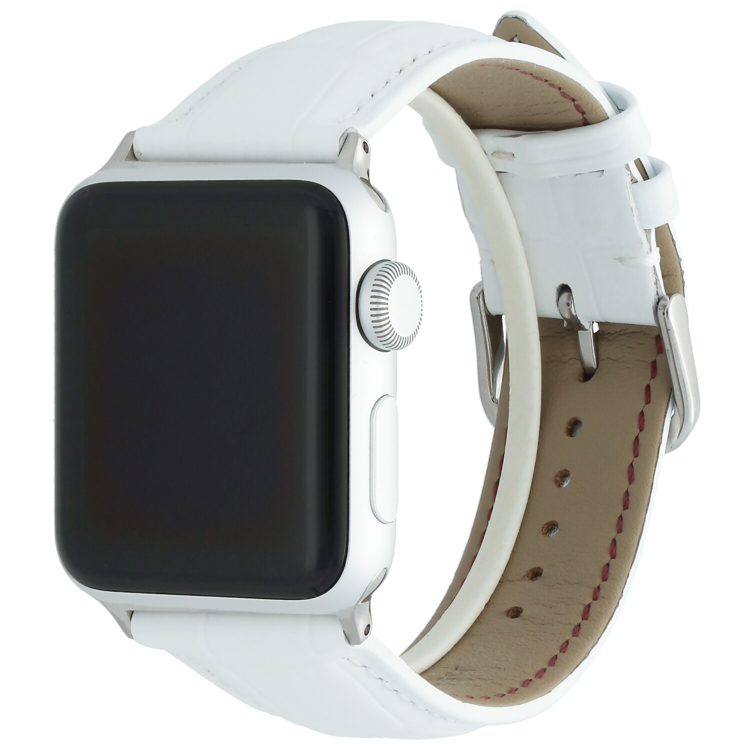 Correa de piel de cocodrilo para el Apple Watch - blanco