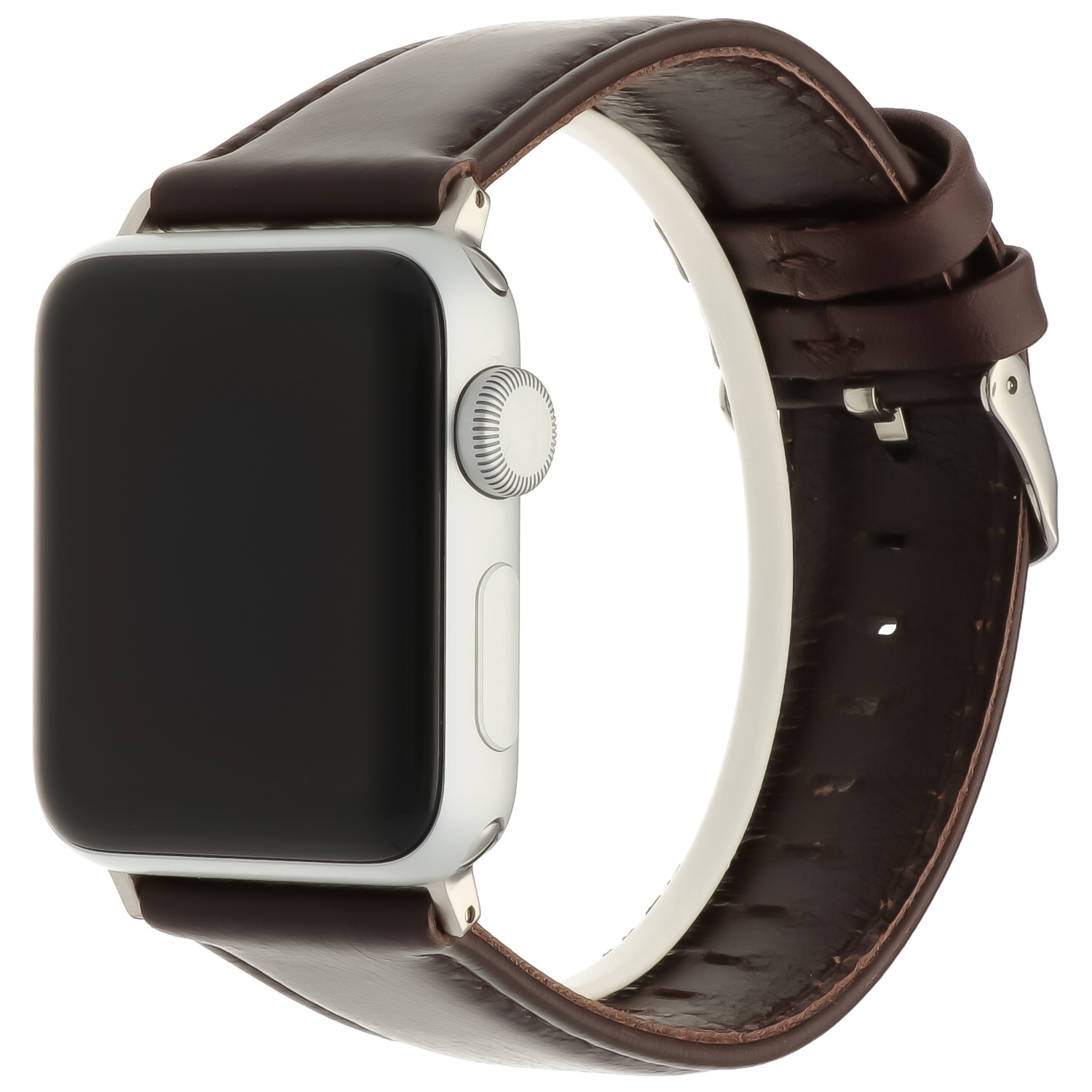 Correa de piel genuina para el Apple Watch - marrón oscuro