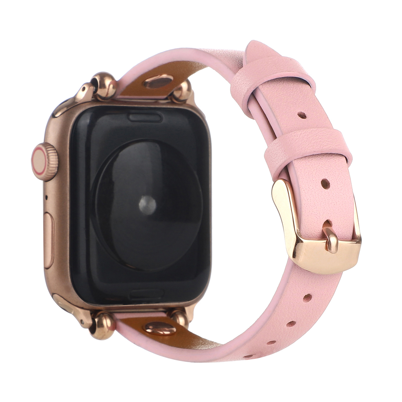 Correa inteligente de piel para el Apple Watch - rosa