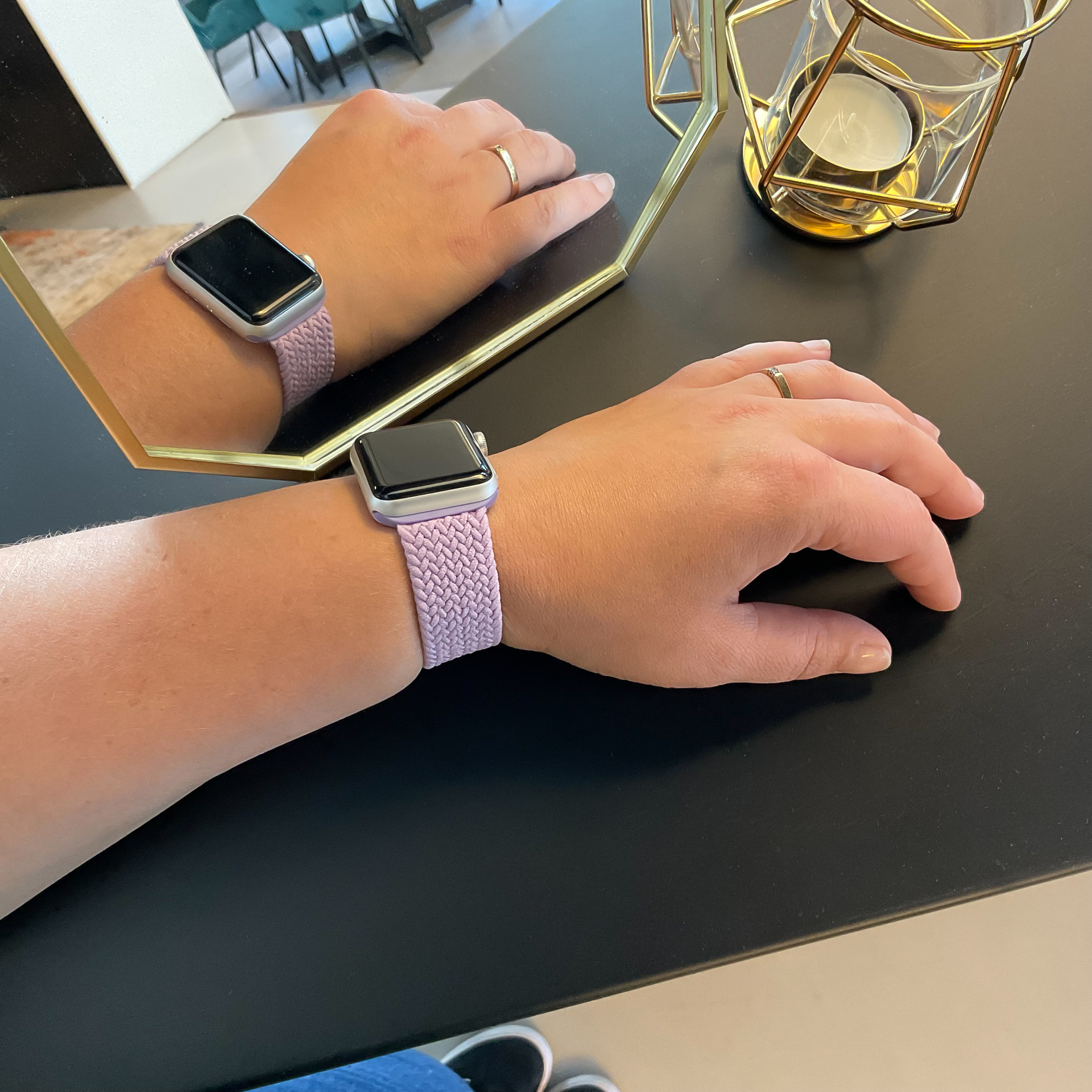 Correa solo loop trenzada de nailon para el Apple Watch - morado claro