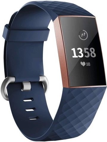 Correa deportiva waffle para el Fitbit Charge 3 y 4 - azul oscuro