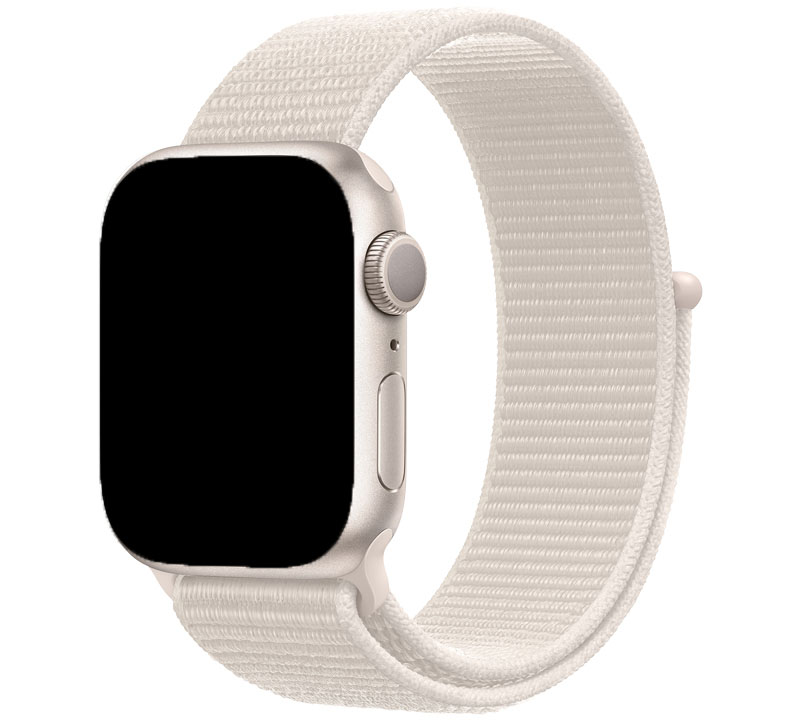 Correa loop deportiva de nailon para el Apple Watch - blanco estrella