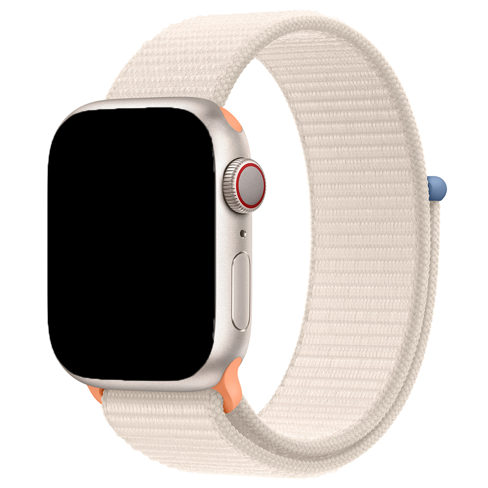 Correa loop deportiva de nailon para el Apple Watch - blanco estrella naranja