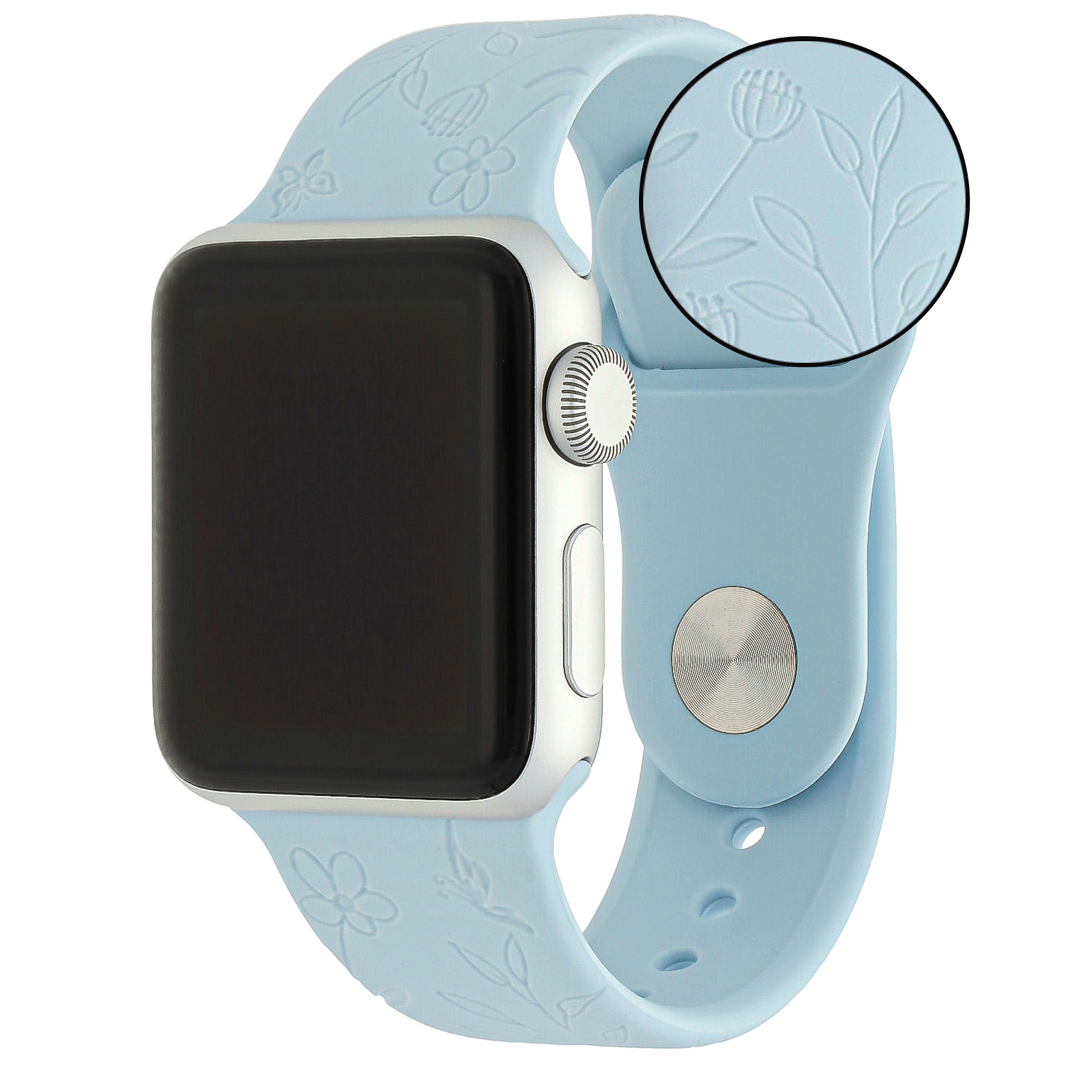 Correa deportiva estampada para el Apple Watch - azul floral