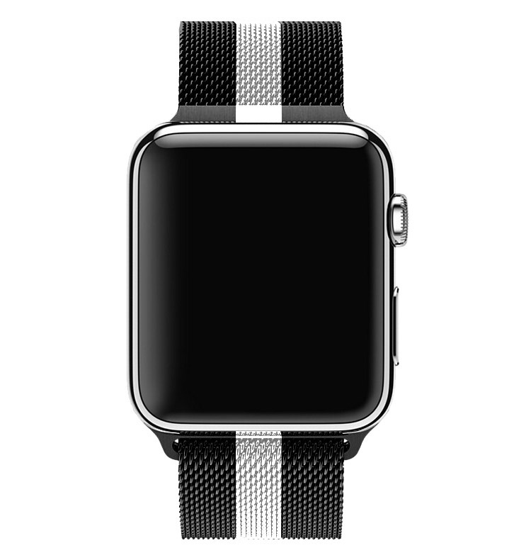 Correa Milanese loop para el Apple Watch - a rayas blancas y negras