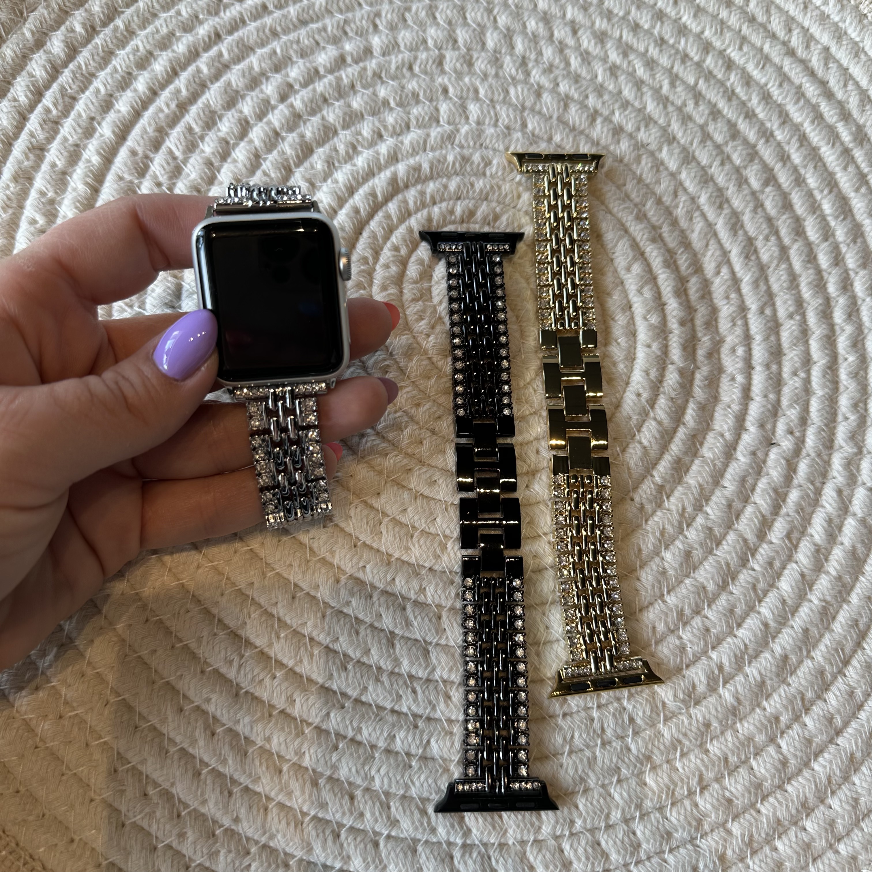 Correa de eslabones de acero de diamante Eline para el Apple Watch - oro