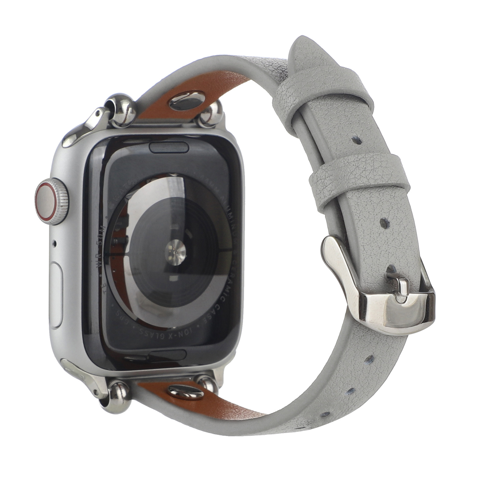 Correa inteligente de piel para el Apple Watch - gris