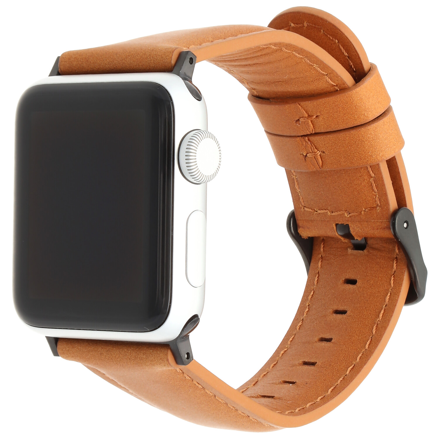 Correa de piel genuina para el Apple Watch - marrón claro