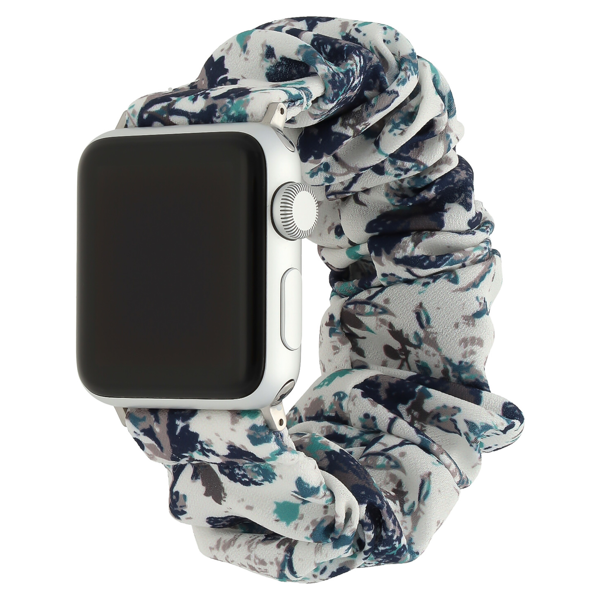 Correa elástica de nailon para el Apple Watch - blanca con hojas