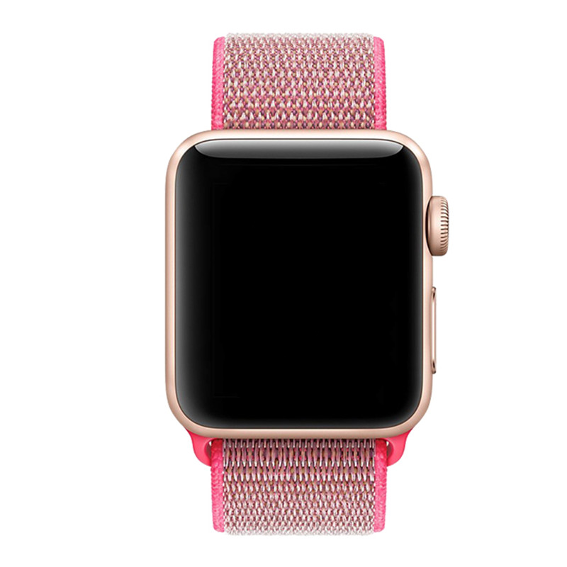Correa loop deportiva de nailon para el Apple Watch - rosa rojo