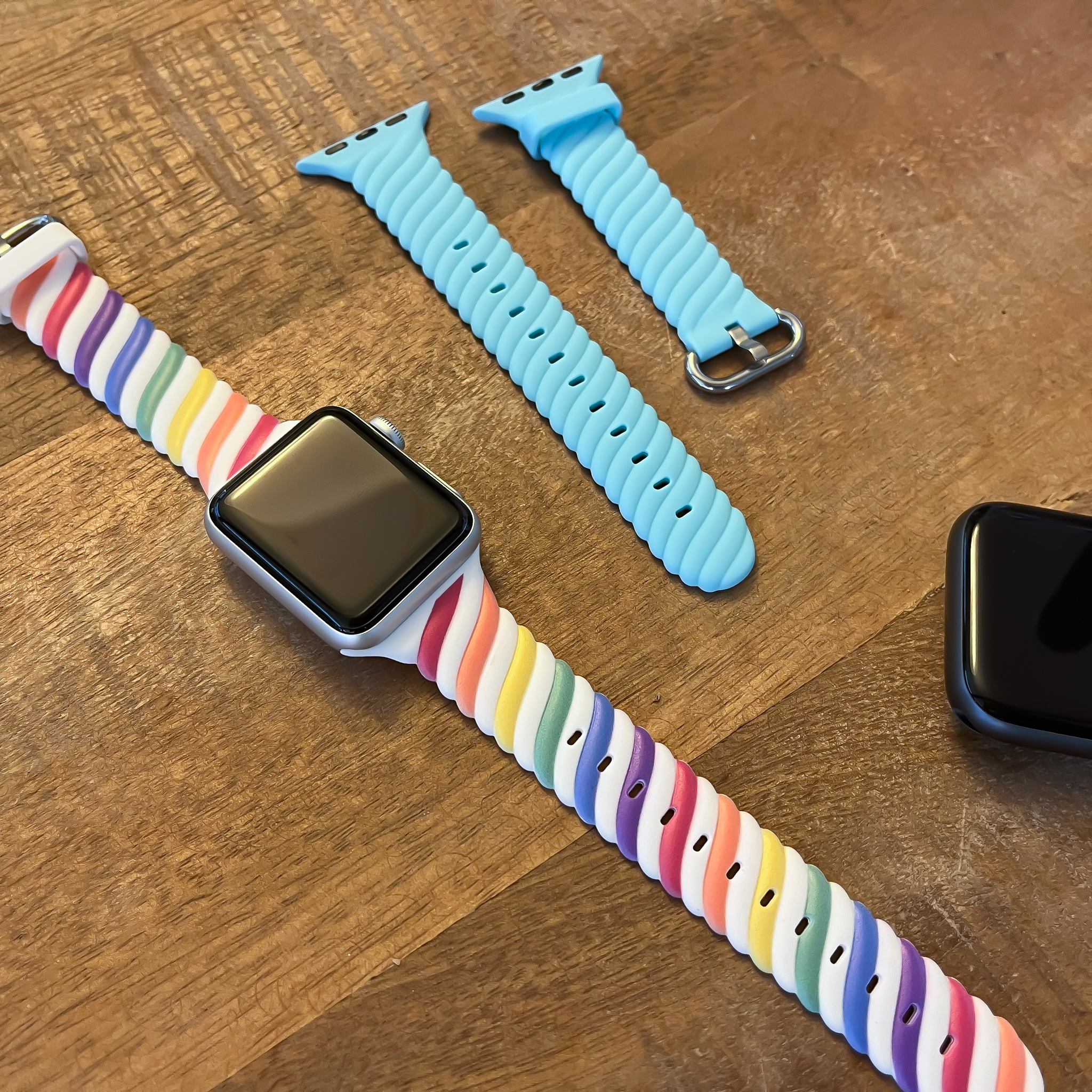 Correa deportiva remolino para el Apple Watch - blanco colorido