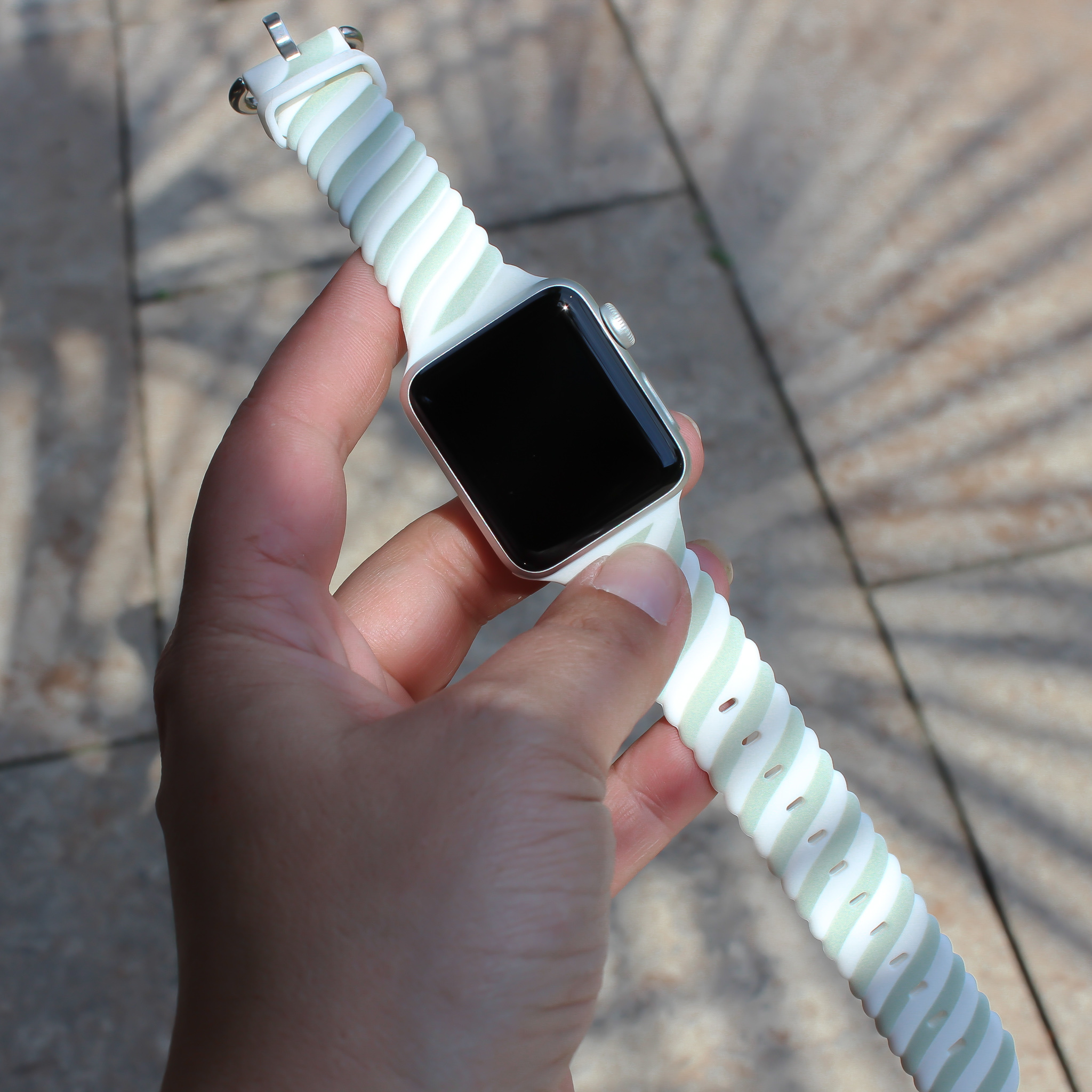 Correa deportiva remolino para el Apple Watch - blanco verde