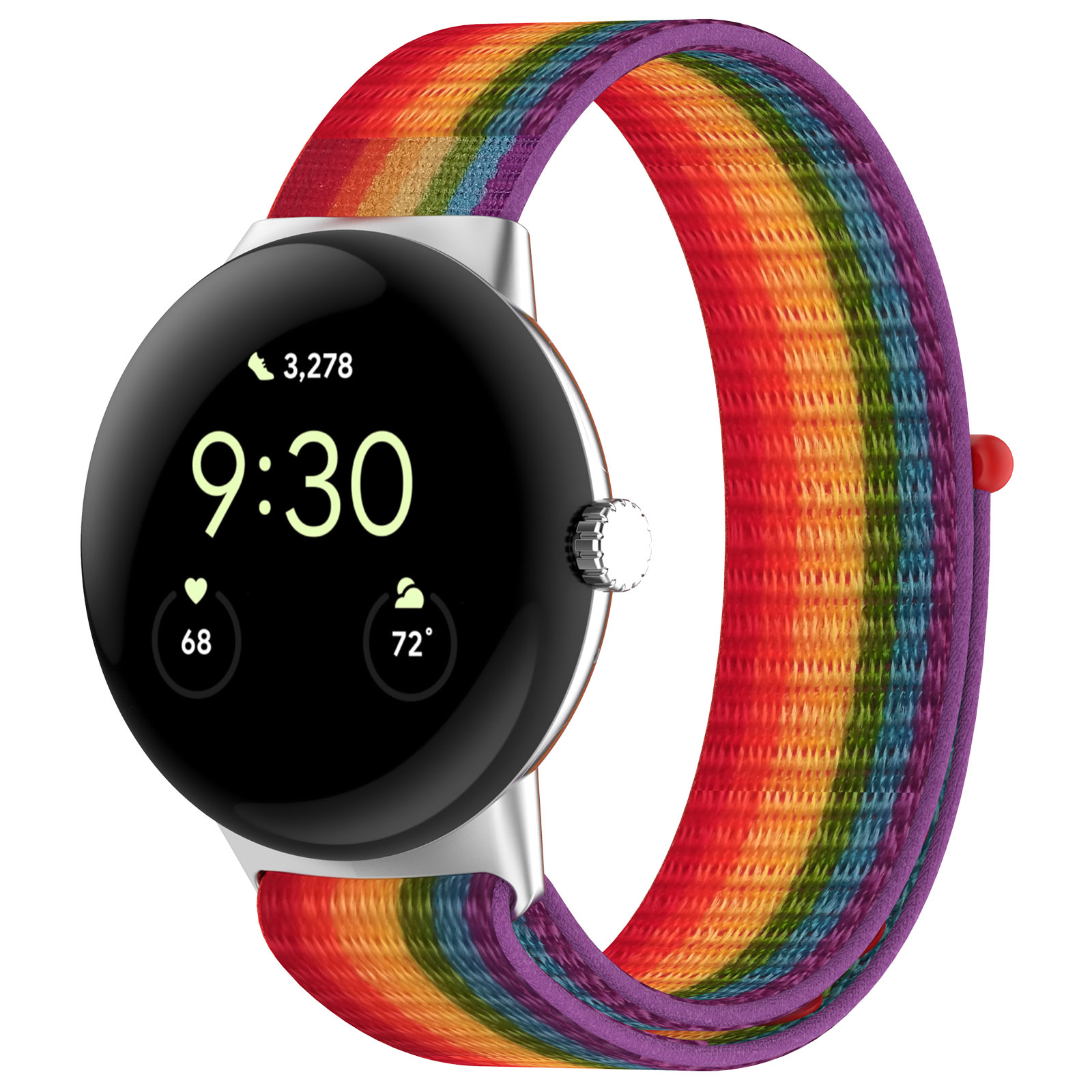 Correa loop deportiva de nailon para el Google Pixel Watch - arco iris