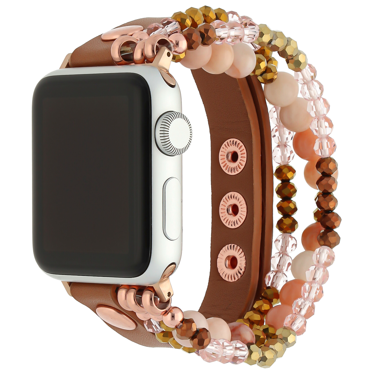 Correa de joyería de piel para el Apple Watch - marr√≥n