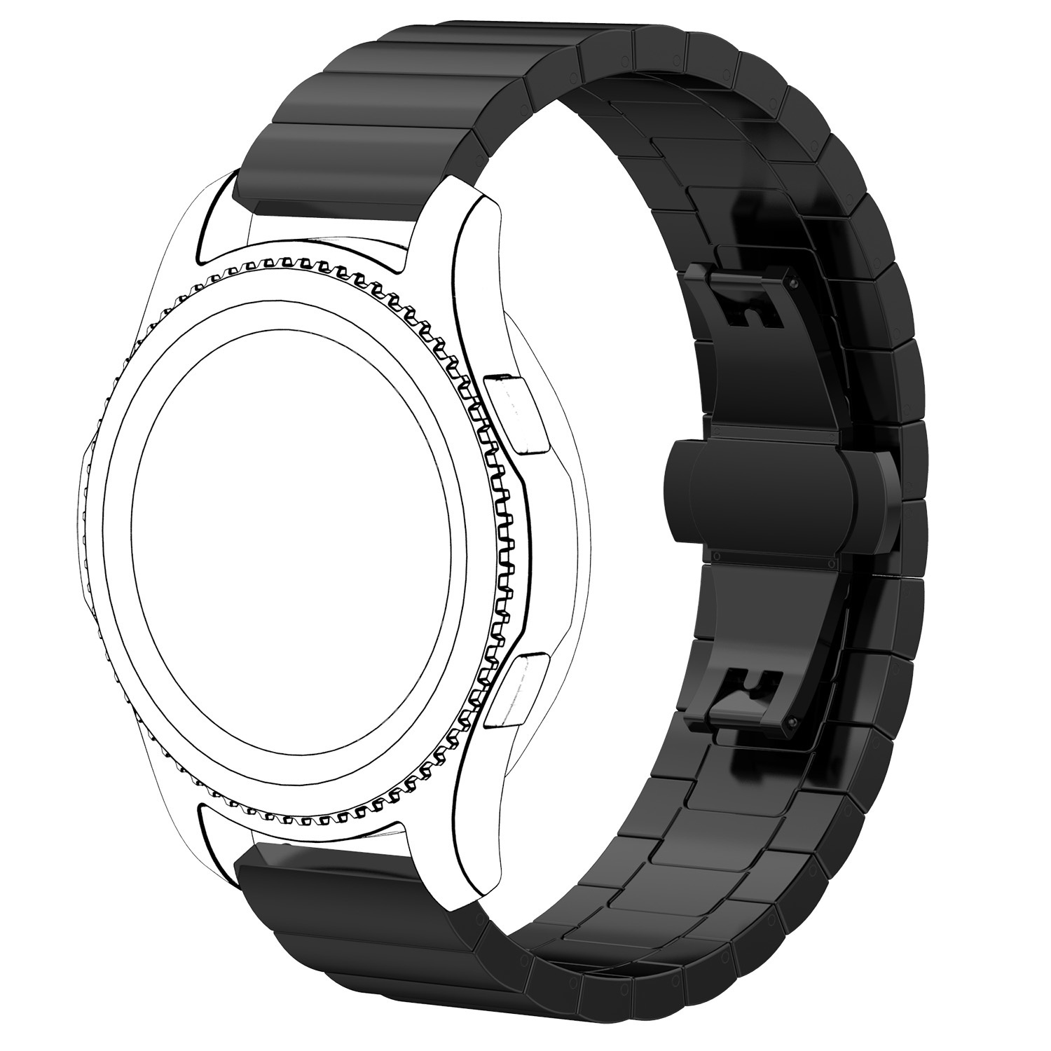 Correa de eslabones de acero para el Samsung Galaxy Watch - negra