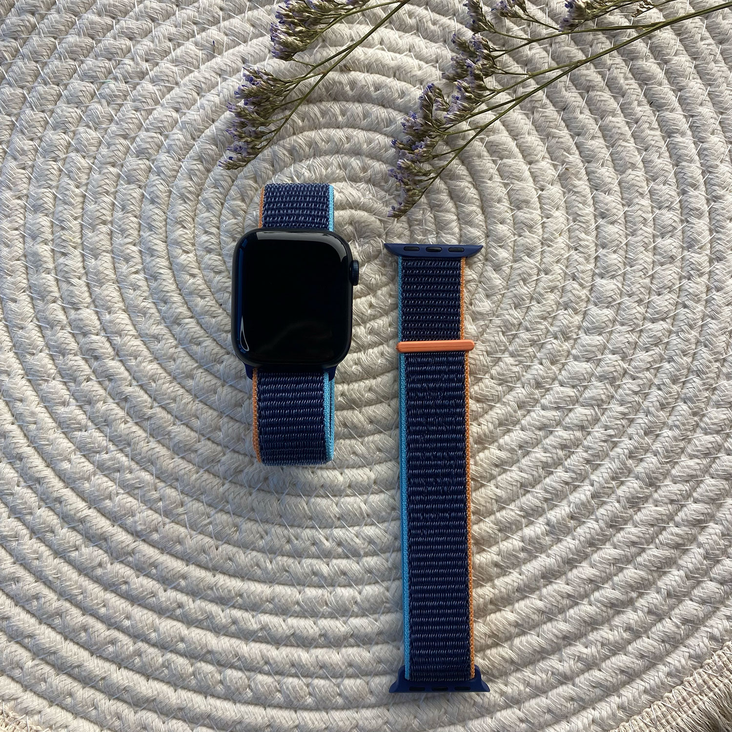 Correa loop deportiva de nailon para el Apple Watch - mar profundo