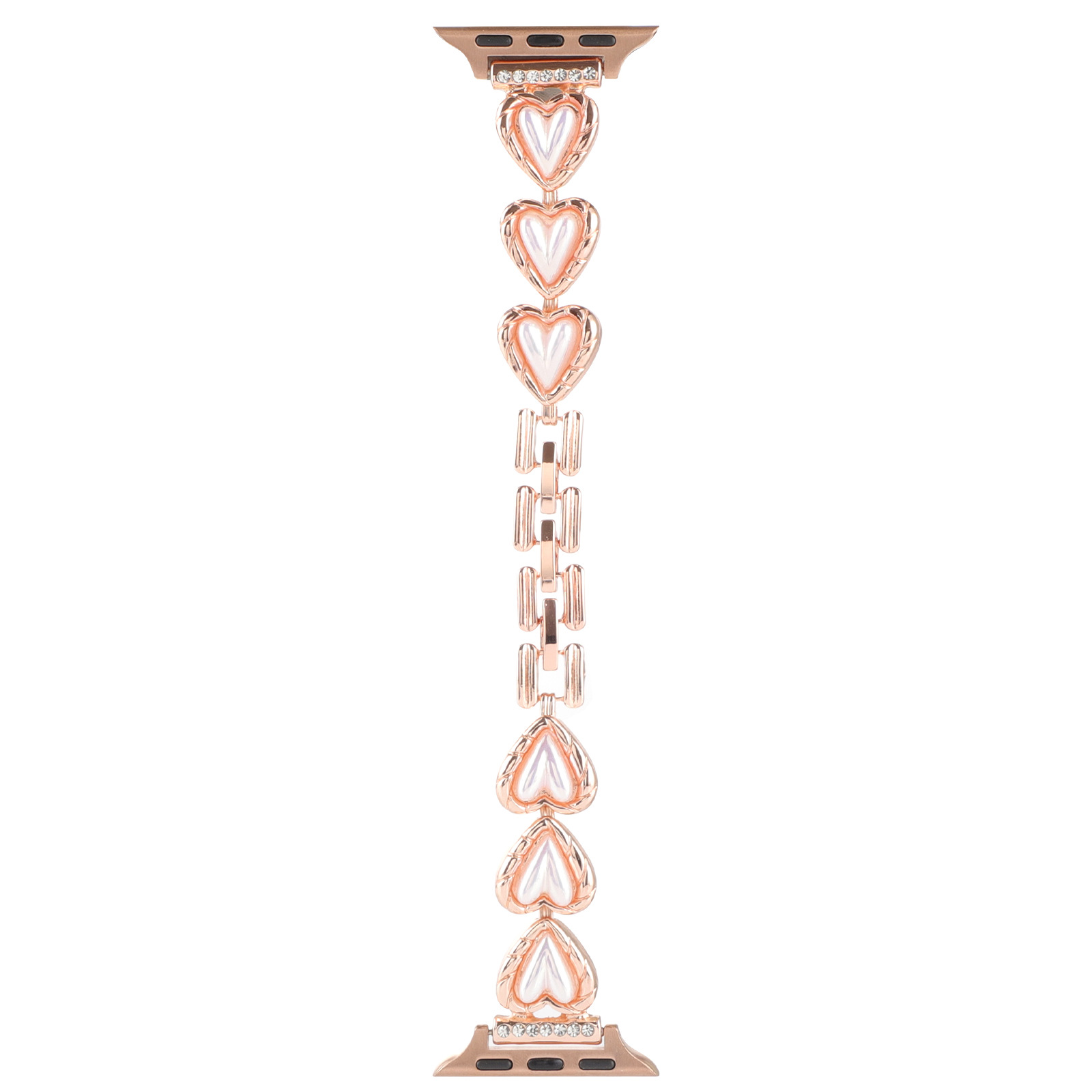 Correa de eslabones de acero con forma de corazón para Apple Watch - Demi oro rosa