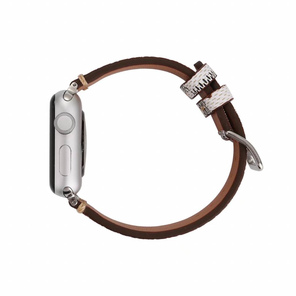 Correa de rejilla de piel para el Apple Watch - blanca