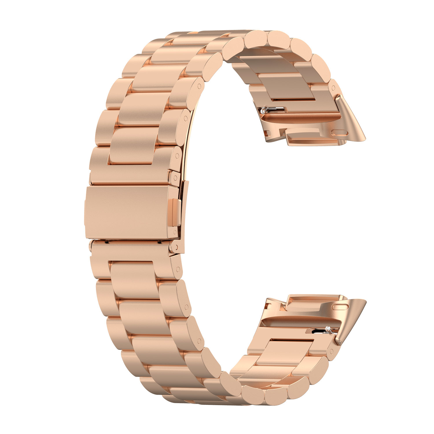 Correa de eslabones de acero con cuentas para el Fitbit Charge 5 - oro rosa