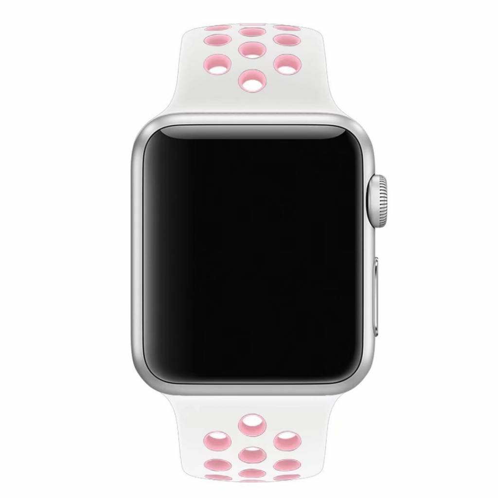 Correa deportiva doble para el Apple Watch - blanco rosa