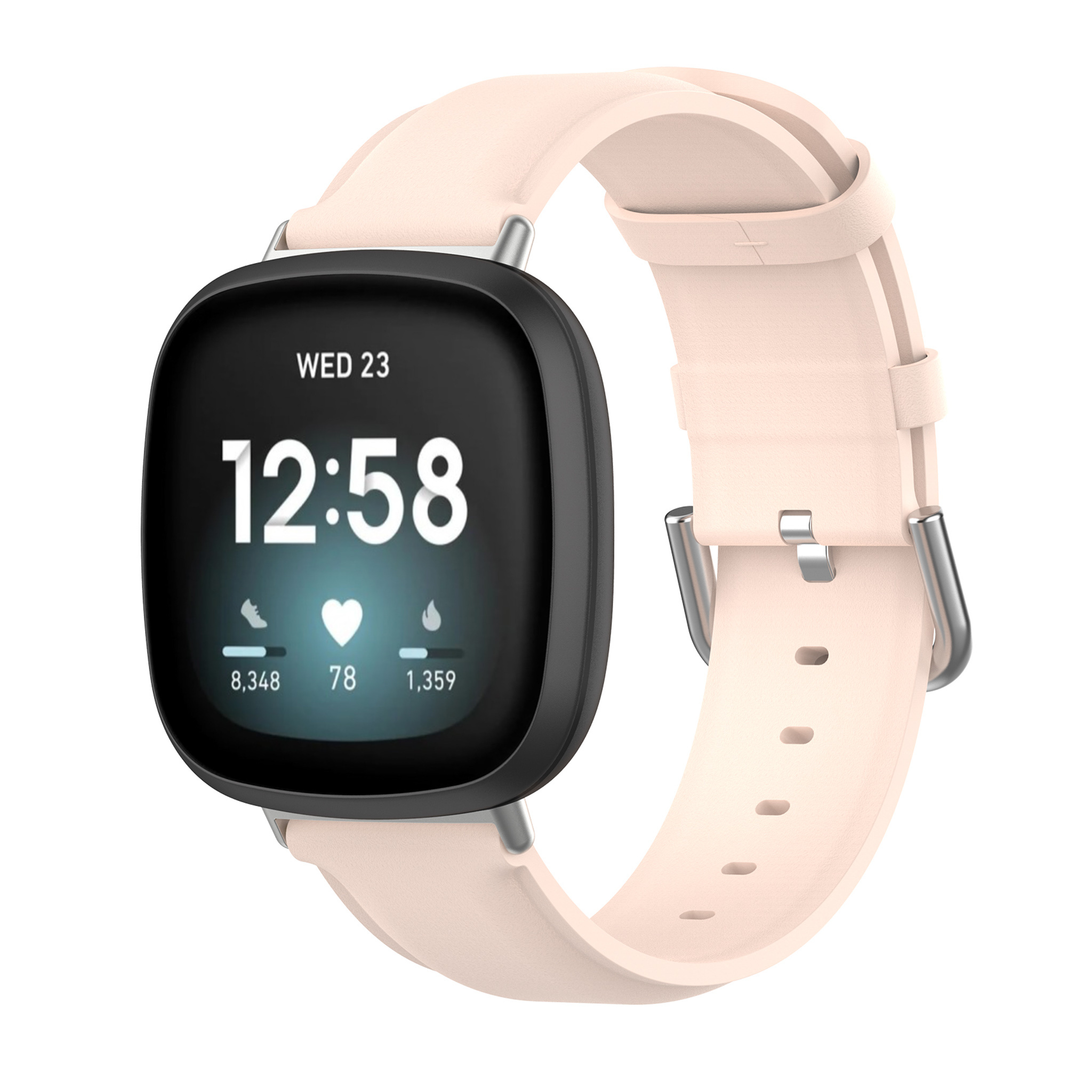 Correa de piel para el Fitbit Versa 3 / Sense - rosa