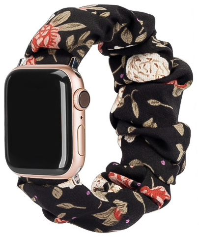 Correa elástica de nailon para el Apple Watch - negro floral