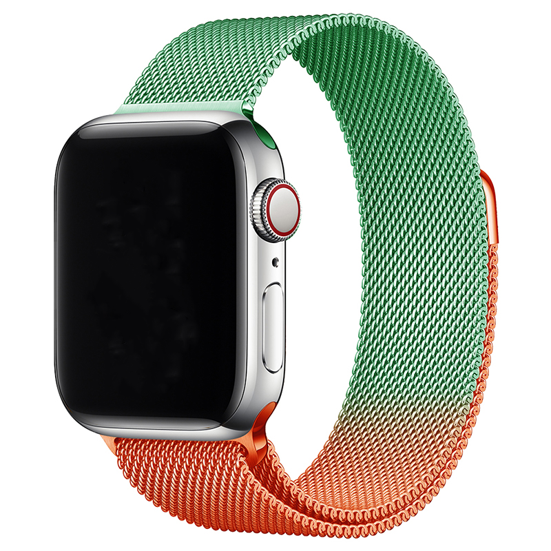 Correa Milanese loop para el Apple Watch - verde naranja