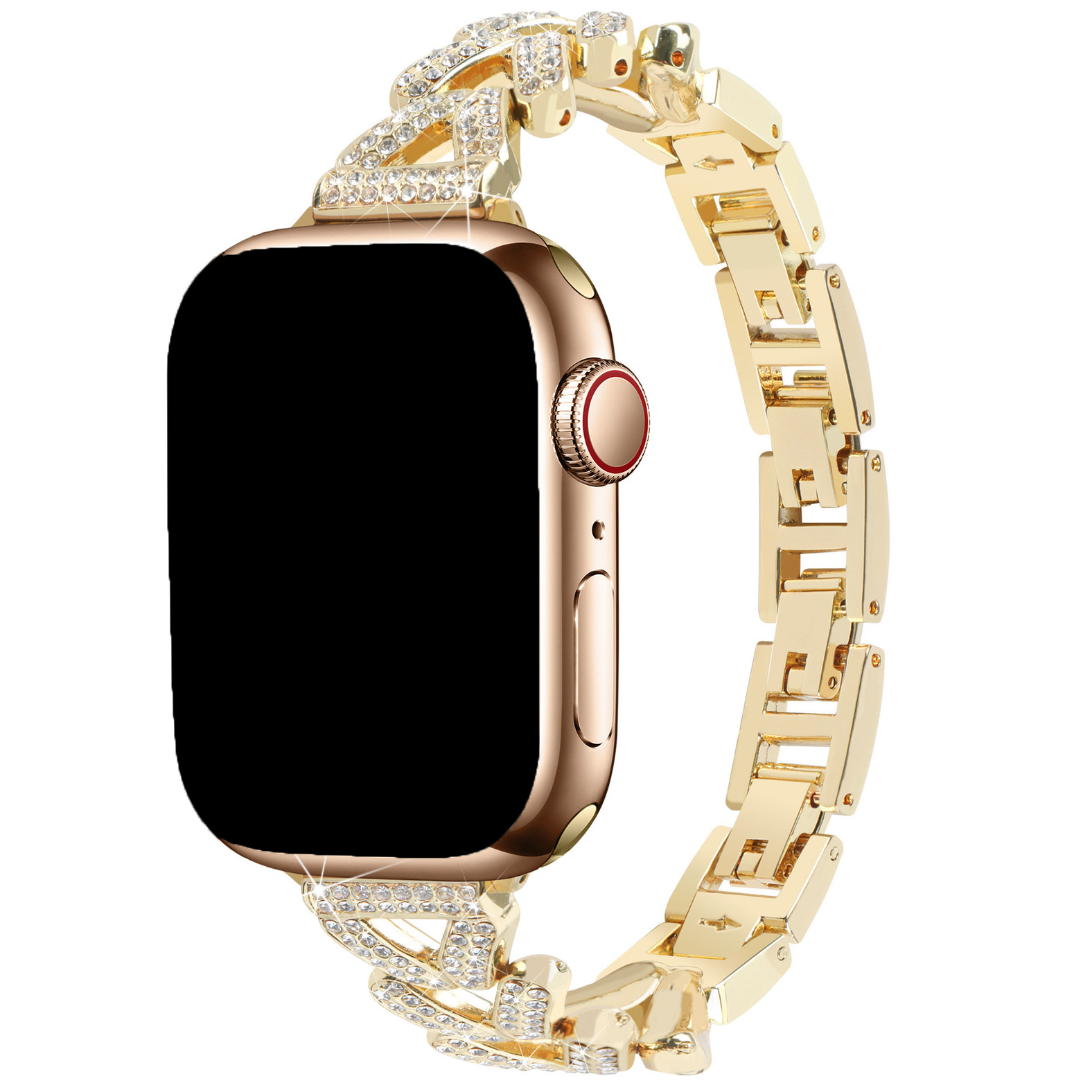 Correa de eslabones de acero con forma de corazón para Apple Watch - Faye oro