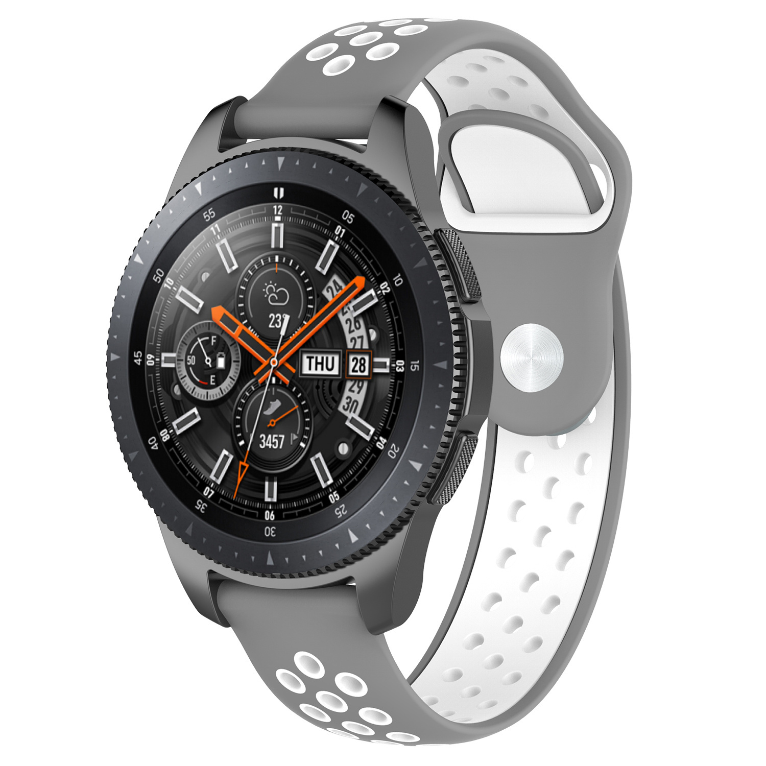 Correa deportiva doble para el Samsung Galaxy Watch - gris blanco