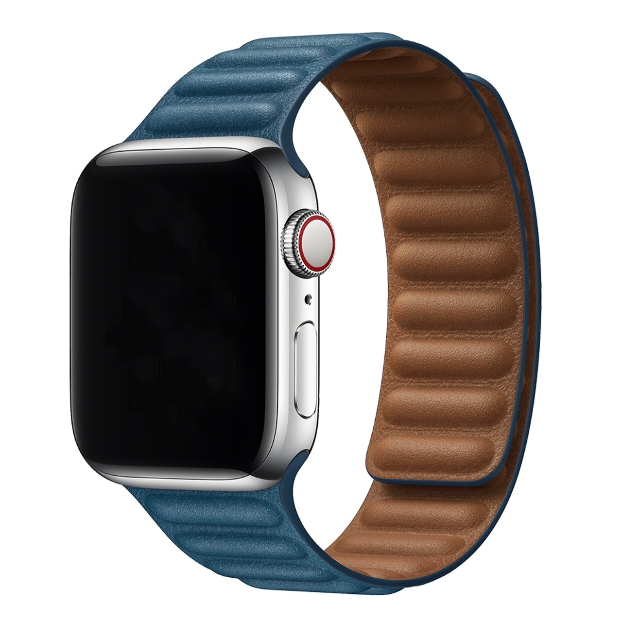 Correa individual de cuero para el Apple Watch - azul capa