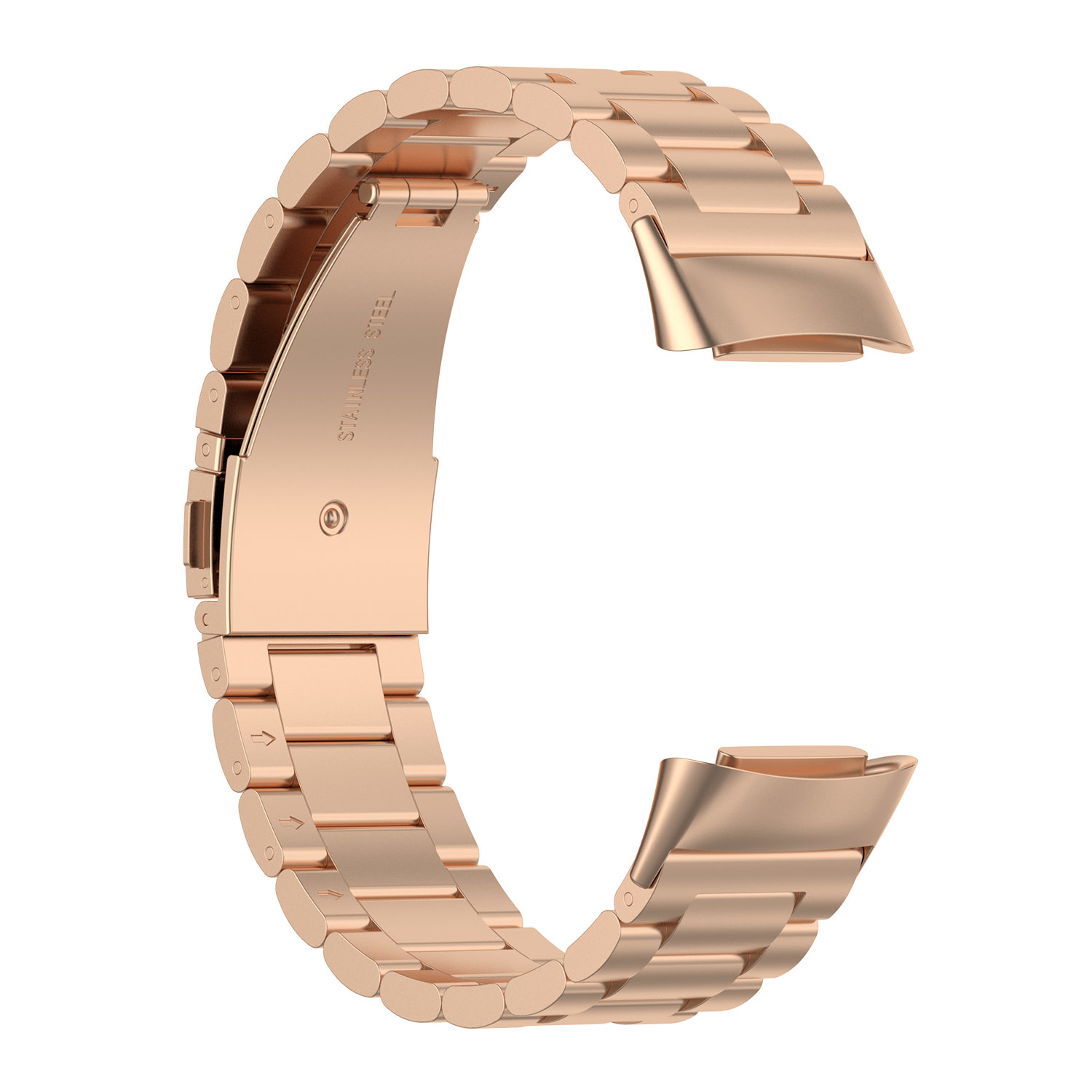 Correa de eslabones de acero con cuentas para el Fitbit Charge 5 - oro rosa