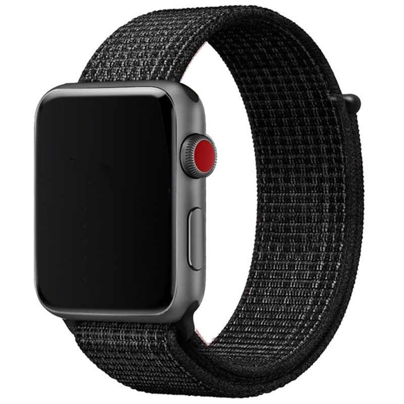 Correa loop deportiva de nailon para el Apple Watch - negro reflectante