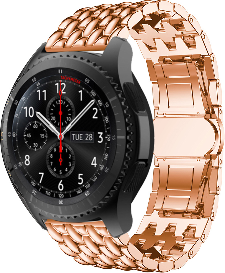 Correa de eslabones de acero dragón para el Samsung Galaxy Watch - oro rosa