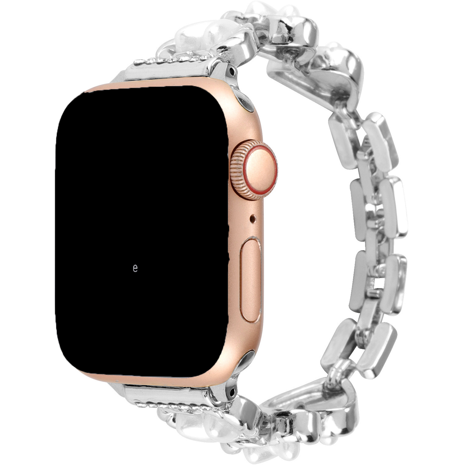 Correa de eslabones de acero con forma de corazón para Apple Watch - Demi plata